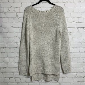 Beige Knit Tunic Sweater